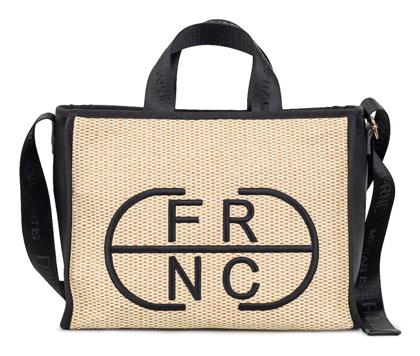 Frnc Γυναικεία Shopping Bag Beige Black 8041-bb