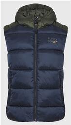 Funky Buddha Αμάνικο Ανδρικό Μπουφάν Puffer Navy Μπλε