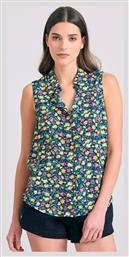 Funky Buddha Αμάνικο Γυναικείο Πουκάμισο Μαύρο Floral