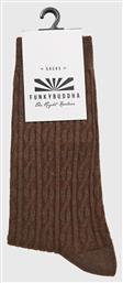 Funky Buddha Ανδρικές Μονόχρωμες Κάλτσες Καφέ