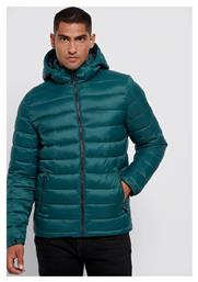 Funky Buddha Ανδρικό Χειμωνιάτικο Μπουφάν Puffer Ocean Green