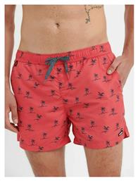 Funky Buddha Ανδρικό Μαγιό Σορτς Hibiscus Red με Σχέδια