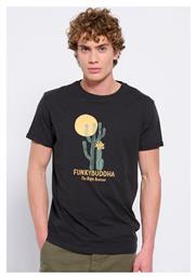 Funky Buddha Ανδρικό T-shirt Μαύρο με Στάμπα