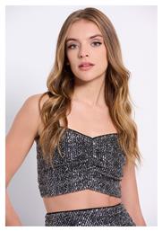 Funky Buddha Γυναικείο Crop Top με Τιράντες Μαύρο