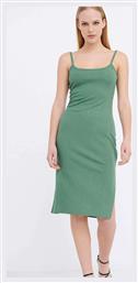 Funky Buddha Midi Καλοκαιρινό All Day Φόρεμα Ριπ Smoke Green