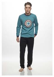 Galaxy Χειμερινή Ανδρική Πιτζάμα Βαμβακερή Πετρόλ