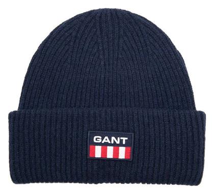 Gant Beanie Unisex Σκούφος με Rib Πλέξη σε Navy Μπλε χρώμα