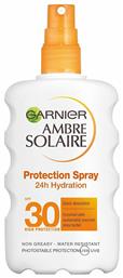 Garnier Ambre Solaire Protection 24h Hydration Αδιάβροχο Αντηλιακό Σώματος SPF30 Spray 200ml