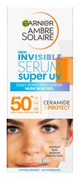 Garnier Ambre Solaire Super UV Invisible Serum Αντηλιακή Λοσιόν Προσώπου SPF50 30ml