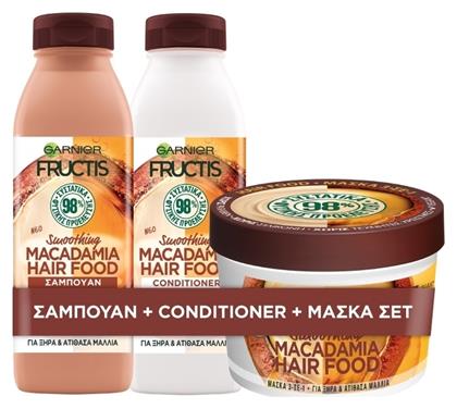 Garnier Fructis Hair Food Macadamia Σετ Περιποίησης Μαλλιών με Σαμπουάν και Μάσκα 3τμχ από το Attica