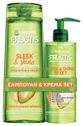 Garnier Fructis Sleek & Shine Σετ Περιποίησης Μαλλιών για Ισιωτική με Σαμπουάν 2τμχ