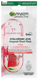 Garnier SkinActive Watermelon and 1% Hyaluronic Acid Firming Ampoule Sheet Μάσκα Προσώπου για Σύσφιξη 15gr