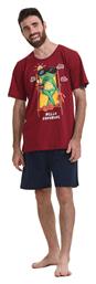 Gazzaz Κοντομάνικη Βαμβακερή Πυτζάμα Σορτς ''hello Sunshine''-001033 Μπορντώ