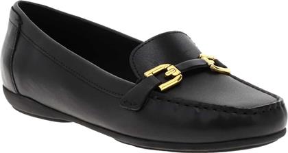 Geox D Annytah Moc Δερμάτινα Γυναικεία Loafers σε Μαύρο Χρώμα