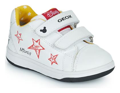 Geox Παιδικά Sneakers Ανατομικά με Σκρατς Λευκά