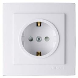 Geyer Nilson Μονή Χωνευτή Πρίζα Ρεύματος Ασφαλείας