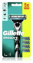 Gillette Mach3 Ξυραφάκι με Ανταλλακτικές Κεφαλές 3 Λεπίδων & Λιπαντική Ταινία 5τμχ από το Pharm24