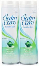 Gillette Satin Care Sensitive Skin Gel Ξυρίσματος με Αλόη για Ευαίσθητες Επιδερμίδες 2 x 200ml από το Pharm24