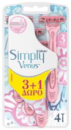 Gillette Simply Venus Basic 3 Blades Ξυραφάκια Μιας Χρήσης 4τμχ