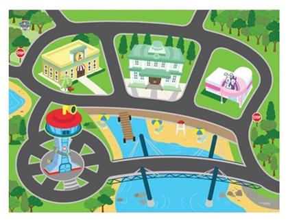 Giochi Preziosi Megamat Original Παιδικό Χαλί Αυτοκινητόδρομος Πράσινο 90x120cm