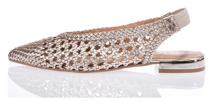 Gioseppo -P-PLATA Δερμάτινες Γυναικείες Μπαλαρίνες Slingback με Λουράκι σε Χρυσό Χρώμα
