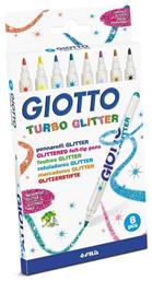 Giotto Turbo Glitter Glitter Μαρκαδόροι Ζωγραφικής Λεπτοί σε 8 Χρώματα