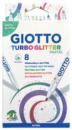 Giotto Turbo Glitter Pastel Glitter Μαρκαδόροι Ζωγραφικής Χονδροί σε 8 Χρώματα