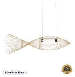 GloboStar Fish Κρεμαστό Φωτιστικό Μπεζ 130x42x42εκ.