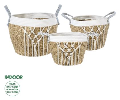GloboStar Κασπώ Μπεζ Macrame Σετ 3τμχ