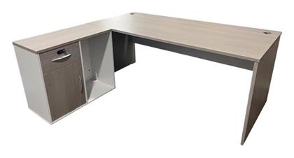 Γωνιακό Επαγγελματικό Γραφείο Armadi 140x70x75εκ. Γκρι-λευκή