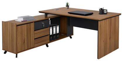 Γωνιακό Επαγγελματικό Γραφείο Supreme 160x160x75εκ. Γκρι / Honey Oak