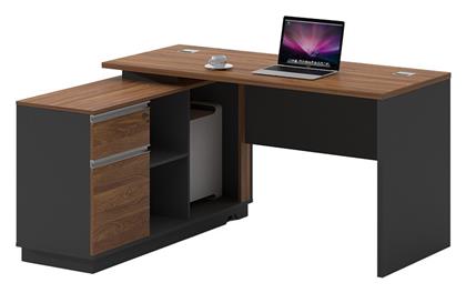 Γραφείο Oscar 160x140x76εκ. Καρυδί-ανθρακί