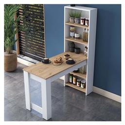 Γραφείο Υπολογιστή με Βιβλιοθήκη 120x53.8x153.6εκ. White