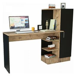 Γραφείο Kary με Βιβλιοθήκη 152.5x40x120εκ. Μαύρο / Oak