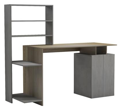 Γραφείο Meza με Βιβλιοθήκη 146.3x55x128.8εκ. Sonoma-γκρι Cement