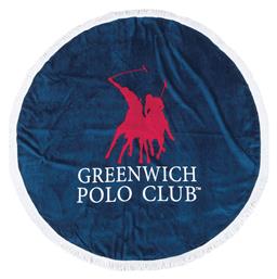 Greenwich Polo Club 2824 Πετσέτα Θαλάσσης Στρογγυλή με Κρόσσια Μπλε Διαμέτρου 160εκ.