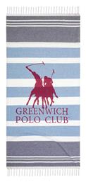 Greenwich Polo Club Πετσέτα Θαλάσσης Παρεό με Κρόσσια Γαλάζια 170x80εκ.