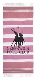 Greenwich Polo Club Πετσέτα Θαλάσσης Παρεό με Κρόσσια Ροζ 170x80εκ.