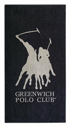 Greenwich Polo Club Πετσέτα Θαλάσσης Βαμβακερή Μαύρη