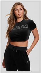 Guess Athleisure W Γυναικείο Crop Top Κοντομάνικο Μαύρο