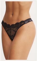 Guess Γυναικείο String με Δαντέλα Black