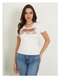 Guess Γυναικείο T-shirt Floral Λευκό