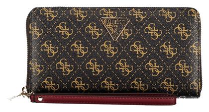 Guess Laurel Cheque Organizer Μεγάλο Γυναικείο Πορτοφόλι Κερμάτων Καφέ