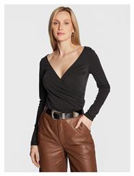 Guess Μακρυμάνικο Γυναικείο Κρουαζέ Top Μαύρο