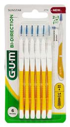 GUM Bi-Direction Μεσοδόντια Βουρτσάκια με Λαβή 1.4mm Πορτοκαλί 6τμχ από το Pharm24