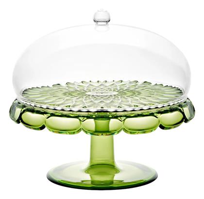 Guzzini Τουρτιέρα Πλαστική με Πόδι Πράσινη 30x30εκ.