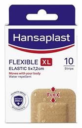 Hansaplast Αδιάβροχα Αυτοκόλλητα Επιθέματα Flexible XL Elastic 7.2x5cm 10τμχ