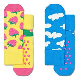 Happy Socks Παιδικές Κάλτσες Αντιολισθητικές 2-pack Kids Strawberry Antislip Κίτρινες από το Parex