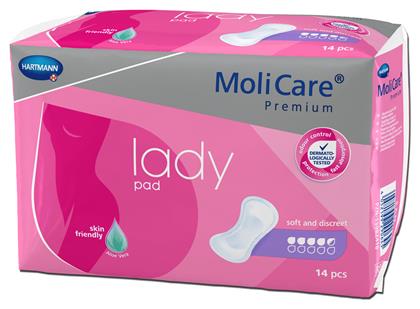 Hartmann Molicare Premium Lady Pad Γυναικείες Σερβιέτες Ακράτειας Κανονικής Ροής 4.5 Σταγόνες 14τμχ