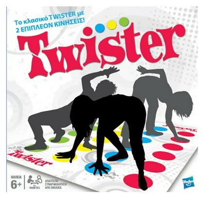 Hasbro Επιτραπέζιο Παιχνίδι Twister (με 2 Επιπλέον Κινήσεις) για 2+ Παίκτες 6+ Ετών